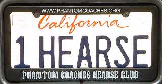 Phantom Coaches Hearse Club license plate frame